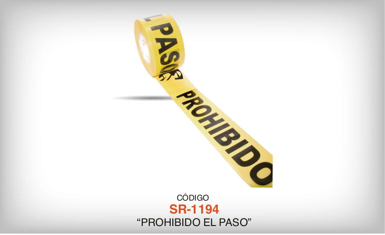 CINTA AMARILLA LEYENDA &quot;PROHIBIDO EL PASO&quot;