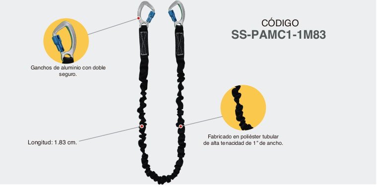 AMORTIGUADOR TUBULAR C/ BANDA DE POLIESTER 1.83 MTS. 